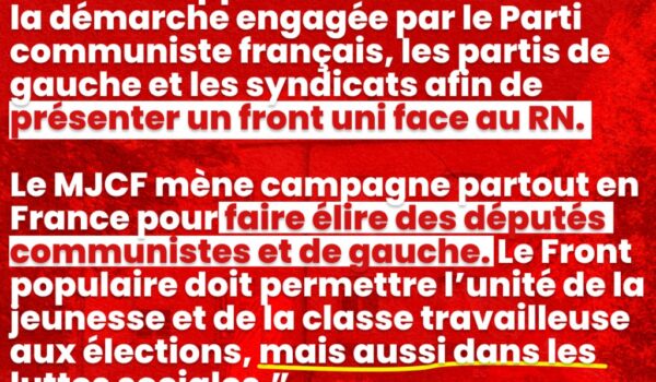 Le Front populaire pour vaincre l’extrême droite !